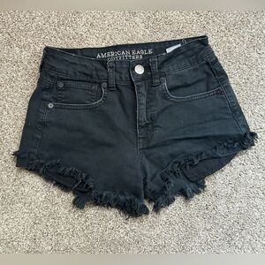 ❤️‍🔥2/$20❤️‍🔥American Eagle Hi-Rise Festival Short-Black Daisy Duke Style-Frayed